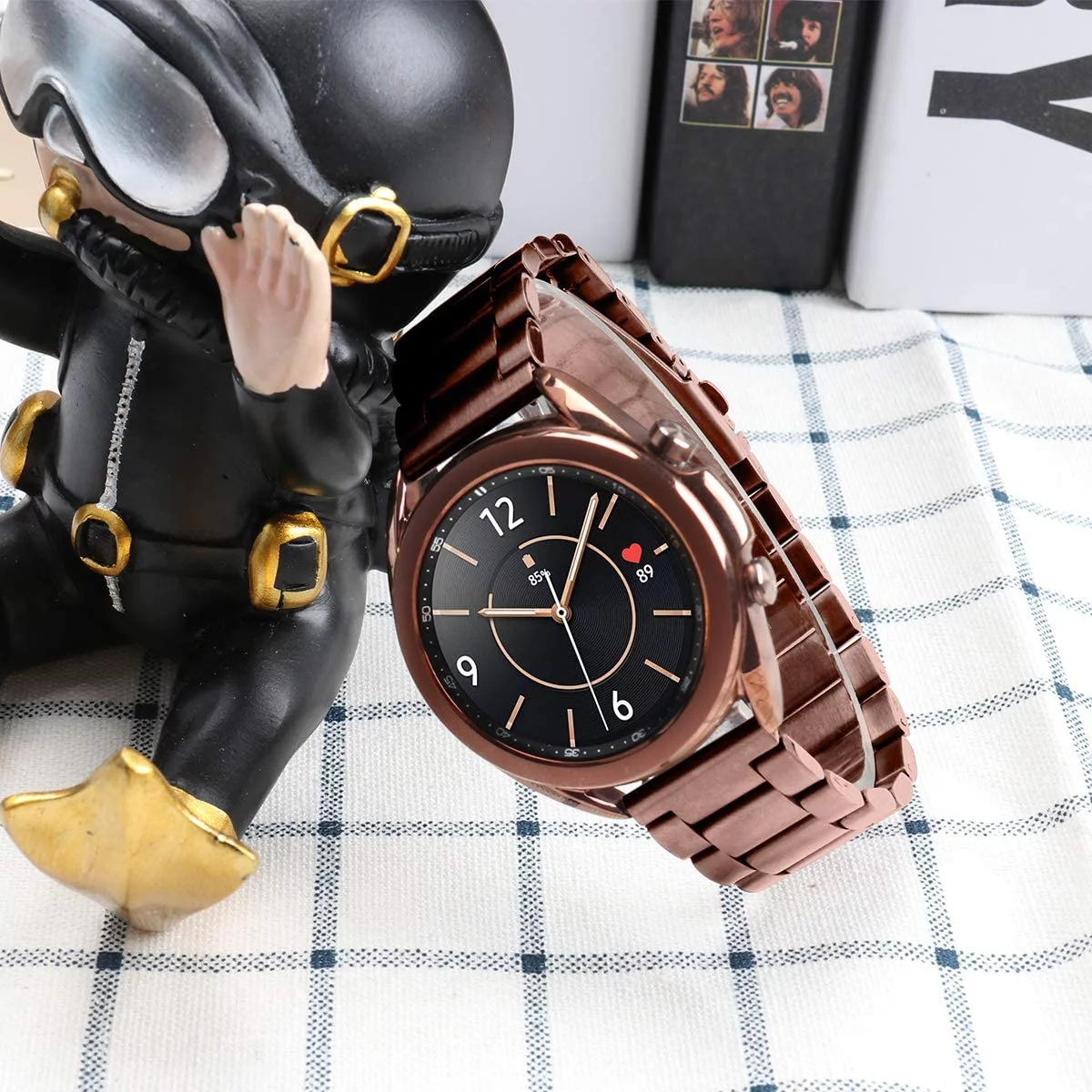 Watch s Compatible with Samsung Galaxy Watch 3 41mm Mystic Bronze Stainless Steel Metal Galaxy Watch 3