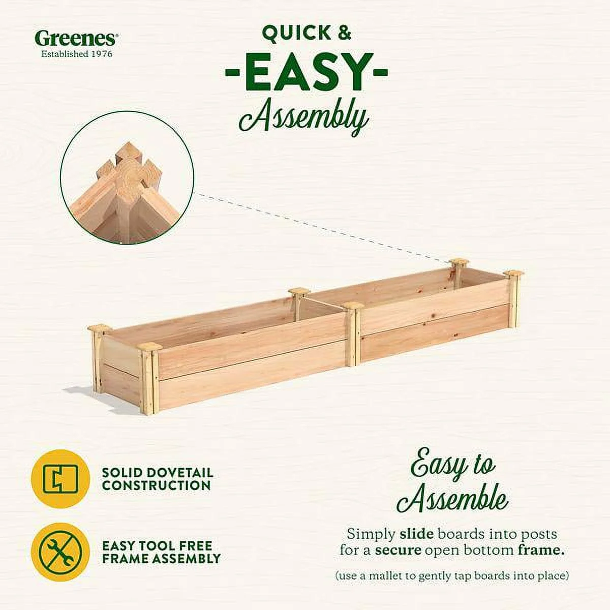Greenes Premium Cedar Stackable Raised Garden Bed, 16 in. x 8 ft. x 11 in.