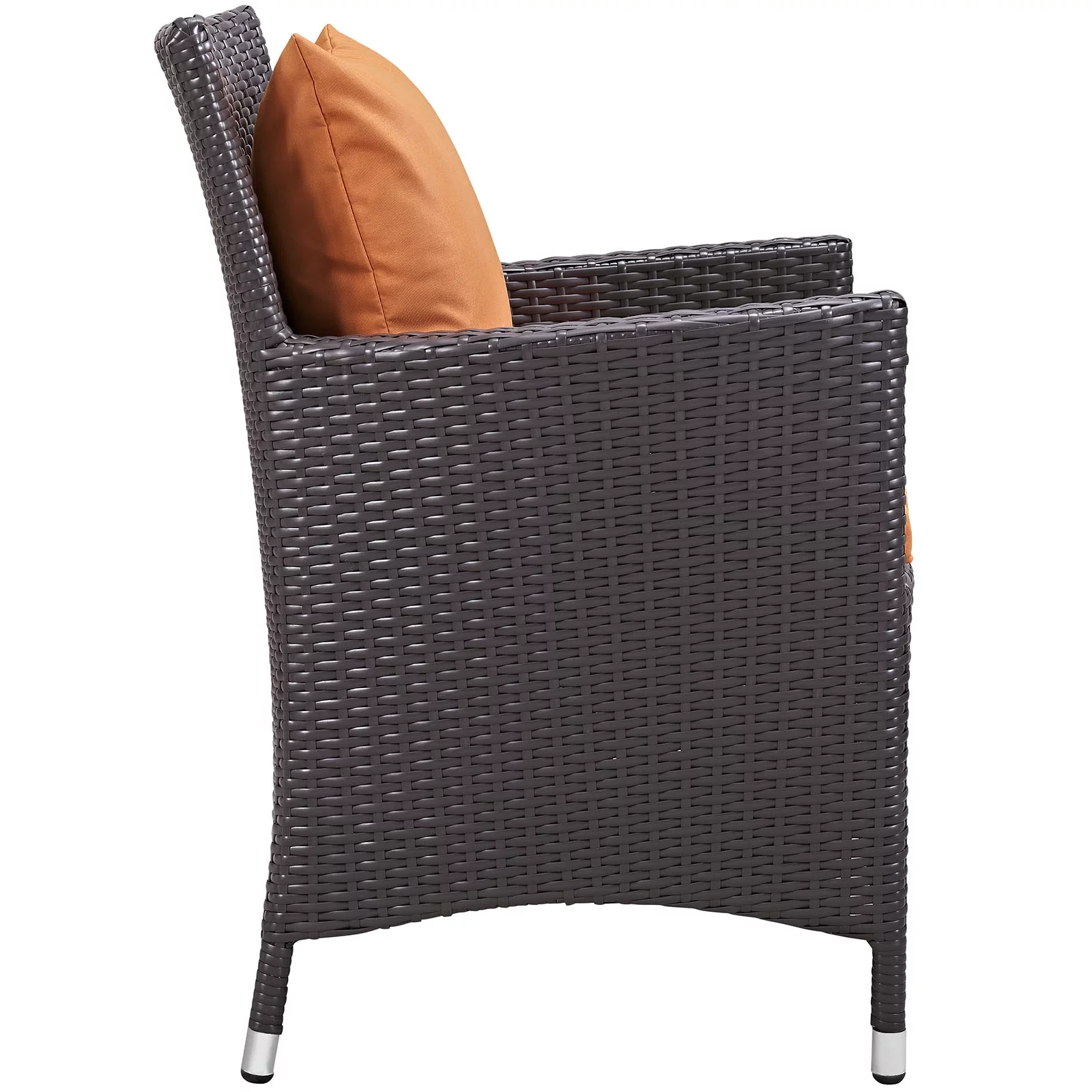 Modern Contemporary Urban Design Outdoor Patio Balcony Dining Chair, Orange, Rattan