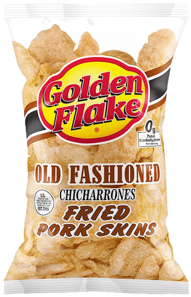Golden Flake Snack Foods Old Fashioned Pork Skins 3 oz. Bag (6 Bags)