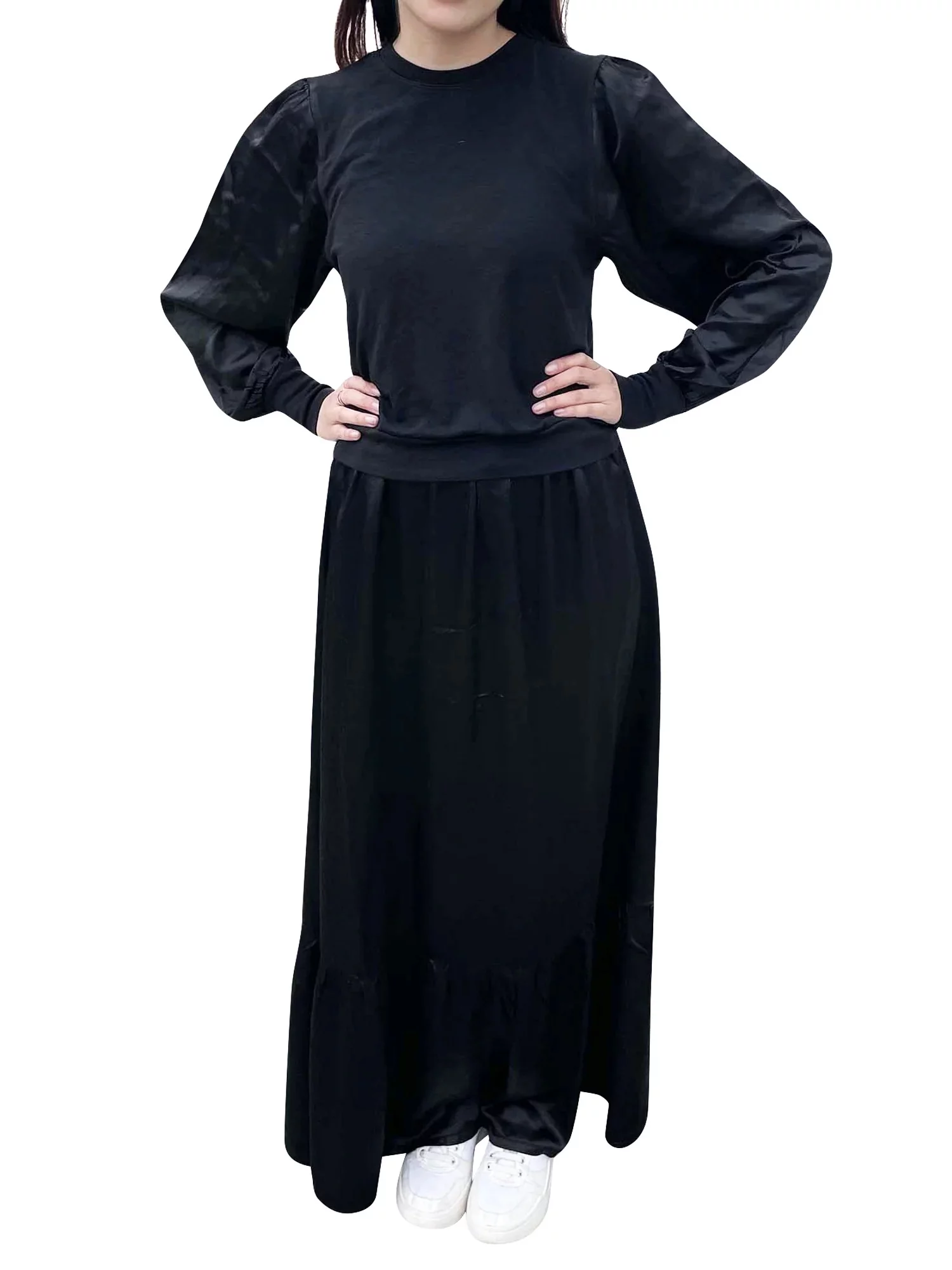 Hardtail Satin Balloon Sleeve Top (Style SAT-34)