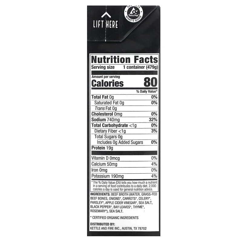 Kettle & Fire Bone Broth Beef 16.2 fl oz Pack of 3