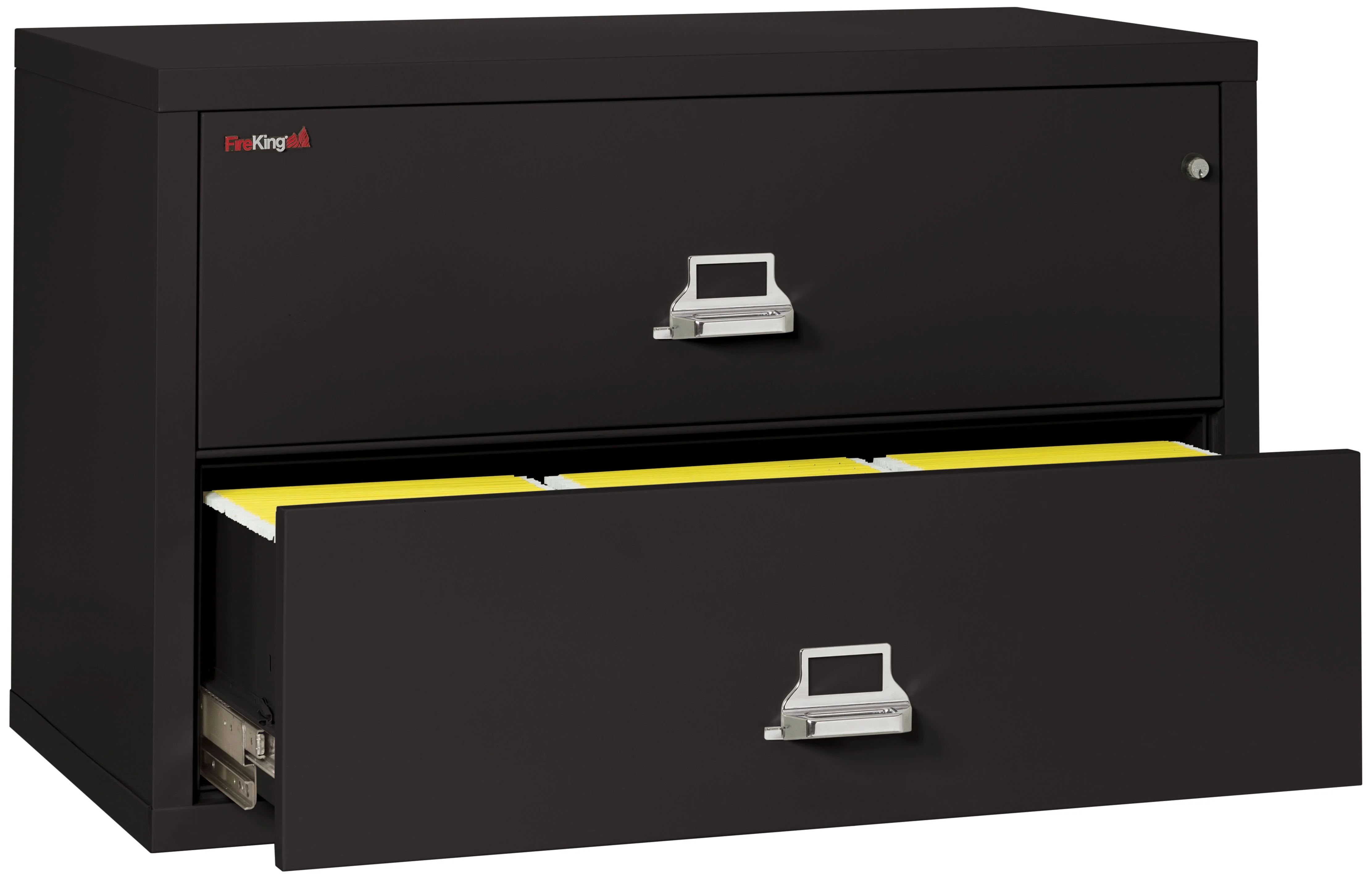 FireKing Black Fire Resistant File Cabinet - 2 Drawer Lateral 44