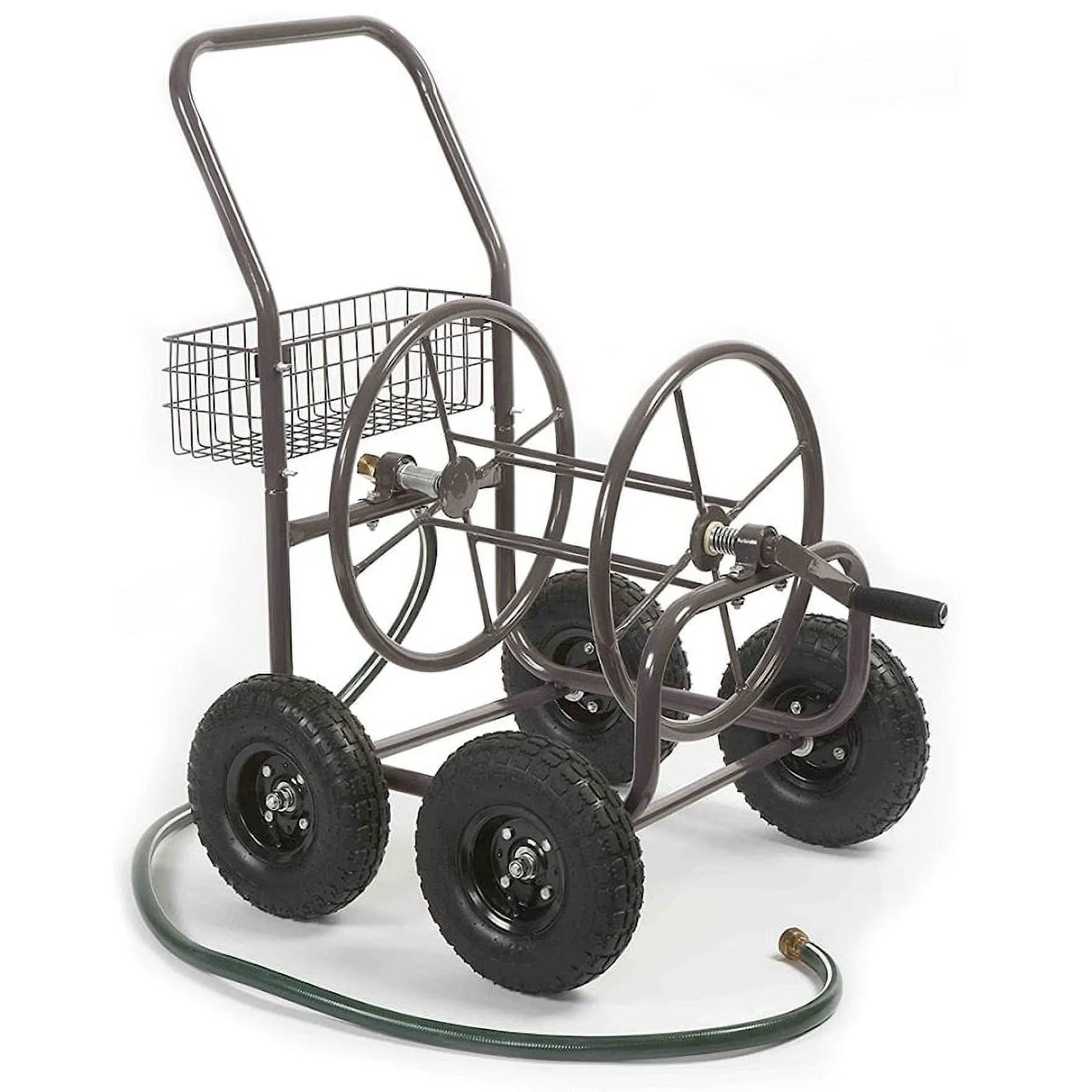 Heavy Duty Hose Reel Cart, Heavy Duty Hose Reel with 4 Solid Wheels, Slide Hose Guide System for Garden & Yard