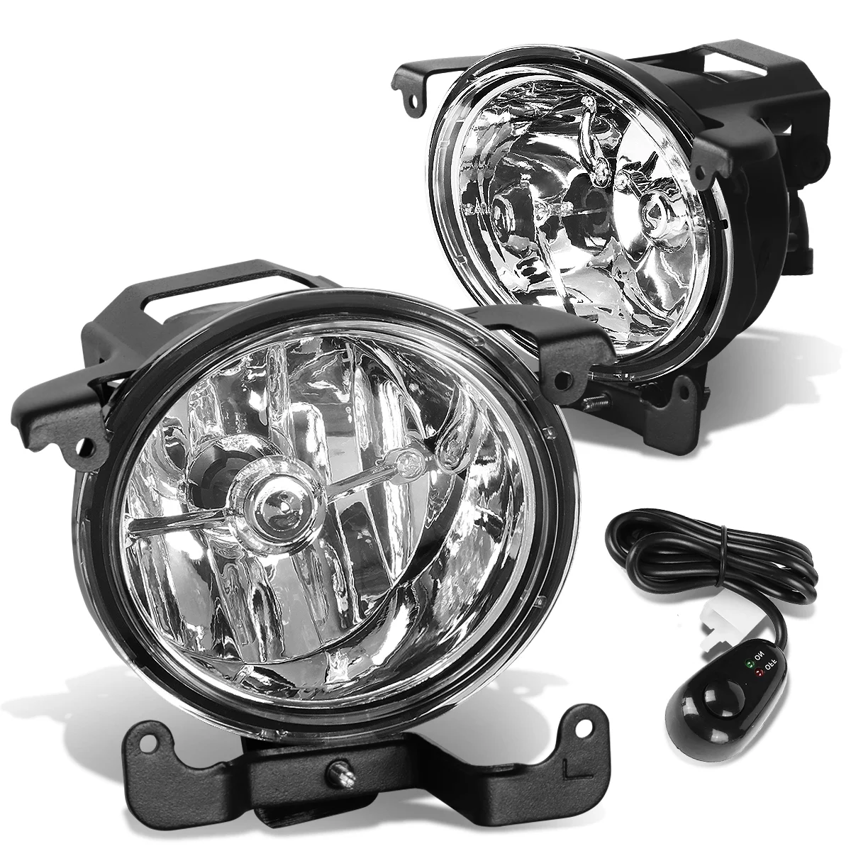 DNA Motoring FL-ZTL-215-CH For 2003 to 2006 Accent Sedan/Hatchback Pair Bumper Driving Fog Light Lamp+Switch Clear Lens 04 05