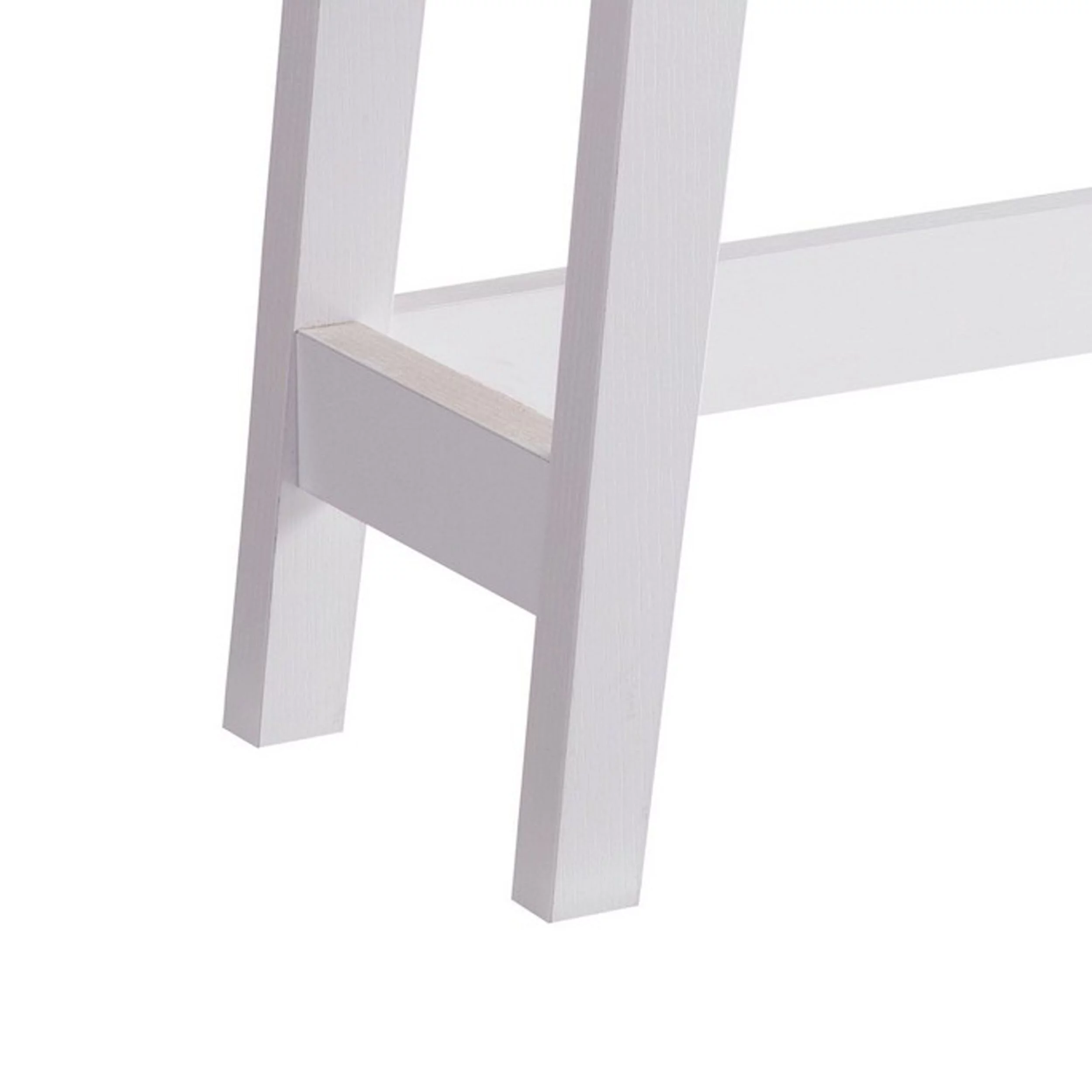 Dax 47 Inch Modern Console Table with Drawer and Mini Shelves, Wood, White