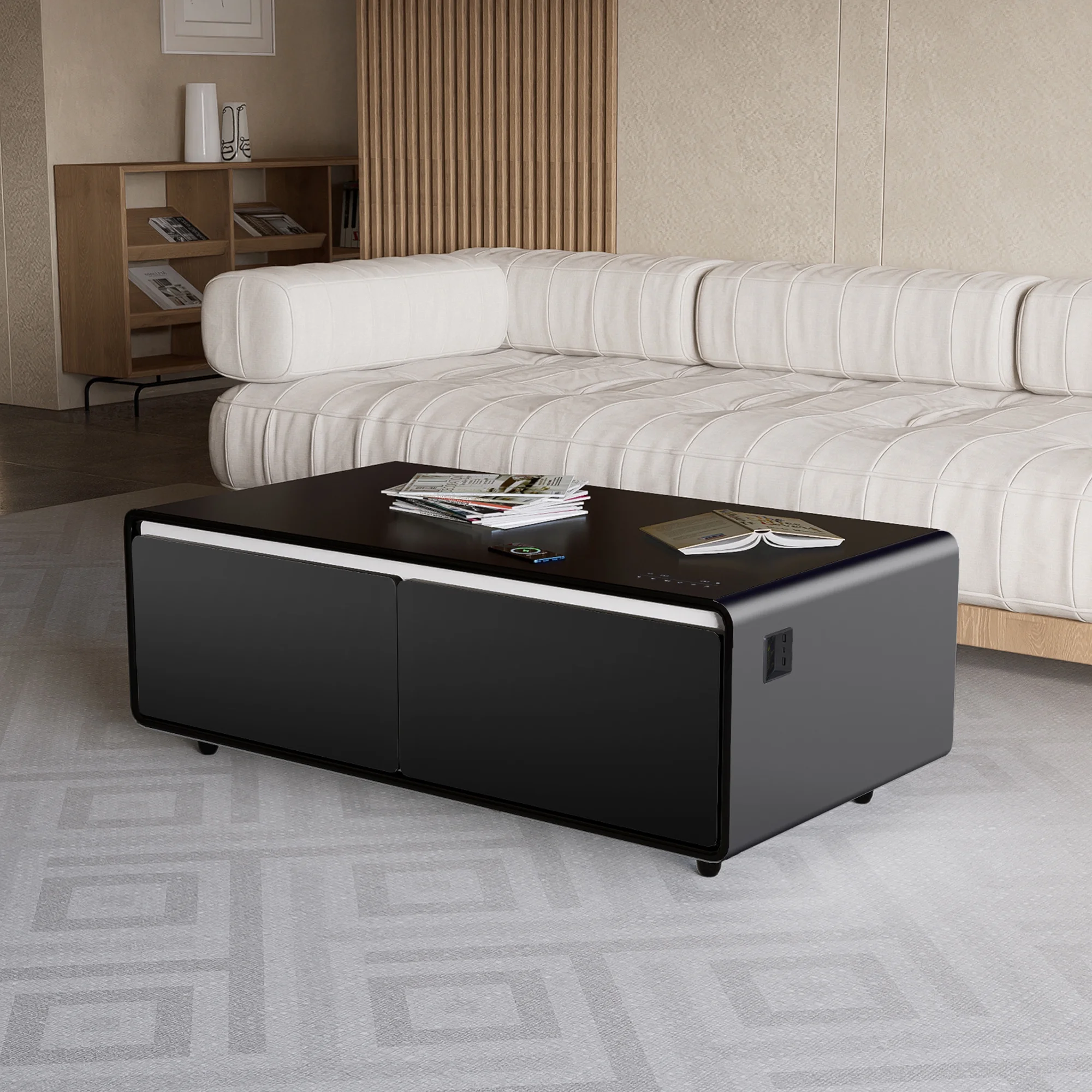 Smart Coffee Table with Fridge & Speaker - Elevate Your Space