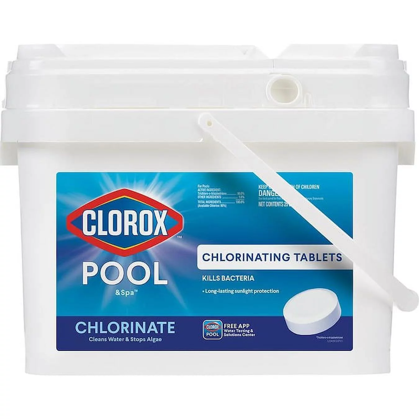 Clorox Pool&Spa Chlorinating Tablets Wrapped 25-lb Bucket 3-in Pool Chlorine Tabs