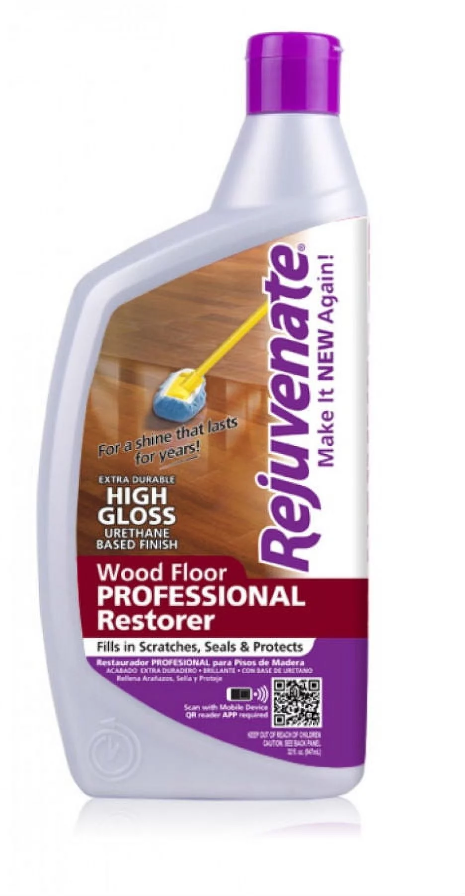 Rejuvenate RJ32PROFG Wood Floor Professional Restorer with High Gloss, 32 Oz, Each