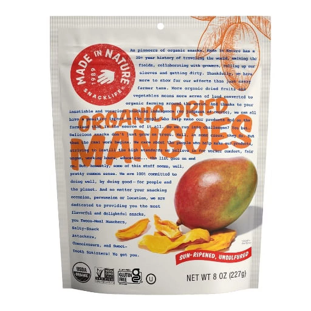 Made in Nature Organic Dried Mangoes, 8 oz (1 Pack)