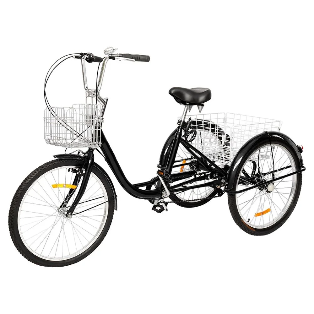 SalonMore Adult Tricycle 24-Inch Wheel Men's Women's Bike, Black