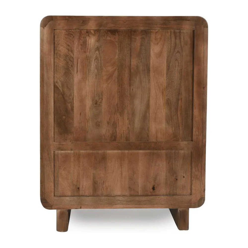 Classic Home Holmes Mango Wood Carved Bar Cabinet in Brown