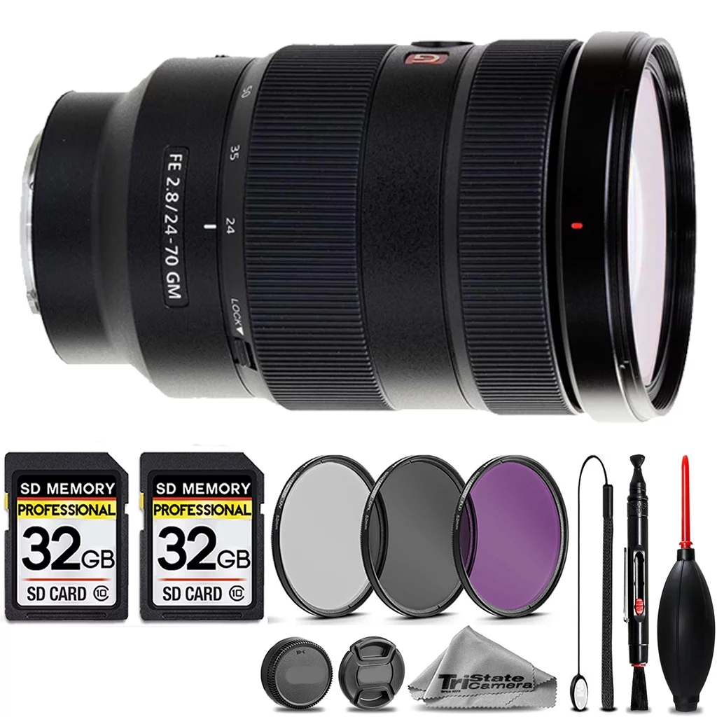 Sony FE 24-70mm f/2.8 GM Lens + 3PC FILTER + 64GB STORAGE BUNDLE KIT
