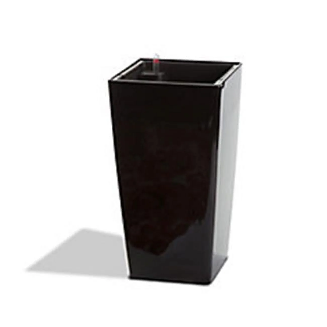 Algreen Modena 22-In. Square Taper Planter, Self-Watering, Glossy Black