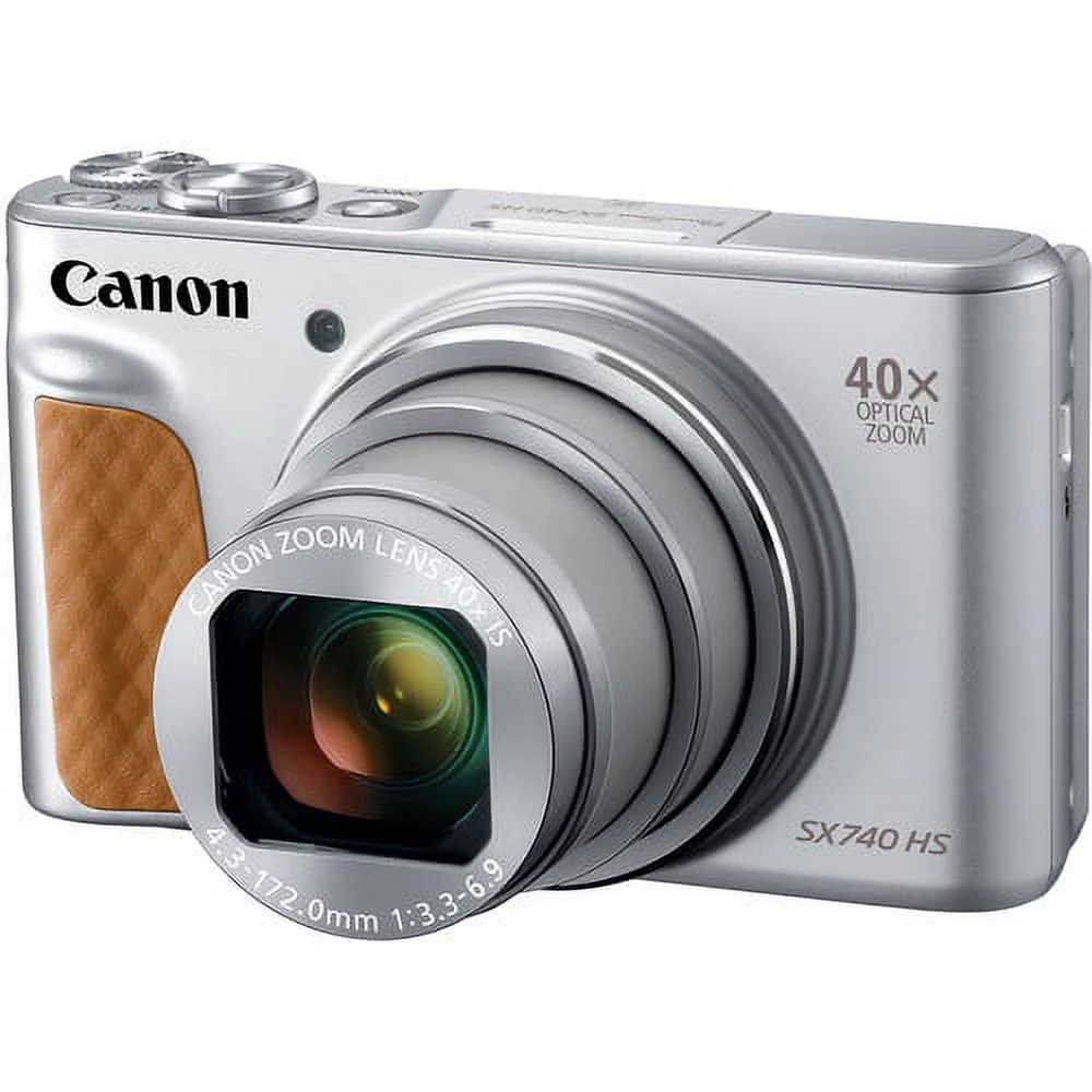 Canon PowerShot SX740 HS Silver Digital Camera - International Model with Carry Case & Tripod Included