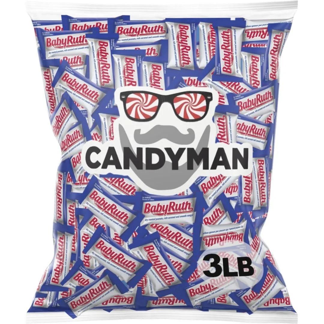 CANDYMAN (3 lbs) Chocolate Candy Bundle of Ferrero Rocher BabyRuth Individually Wrapped Fun Size Bulk Chocolate Bars