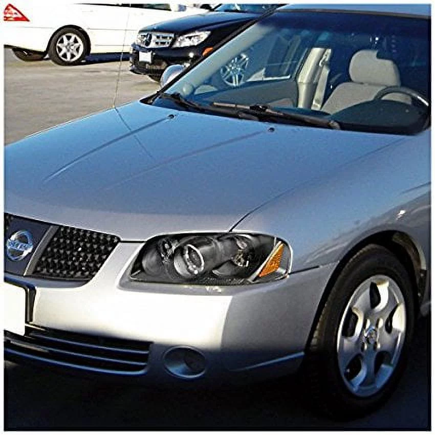 Spec-D Tuning 2LHP-SEN04JM-TM Nissan Sentra Black Halo Led Projector Headlights Jdm