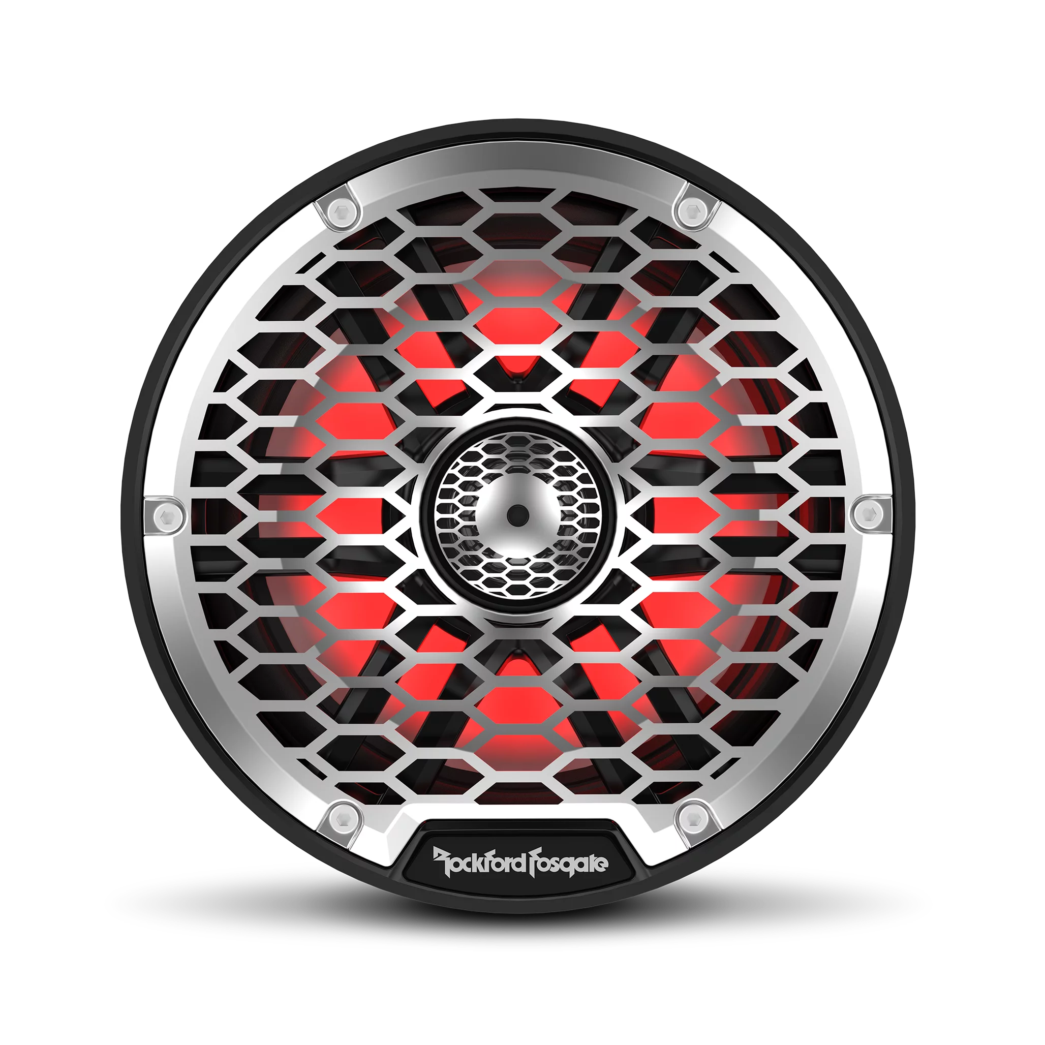 Rockford Fosgate M2-65B Color Optix 6.5” 2-Way Coaxial Multicolor LED Lighted Marine Speakers - Black / Stainless (Pair)