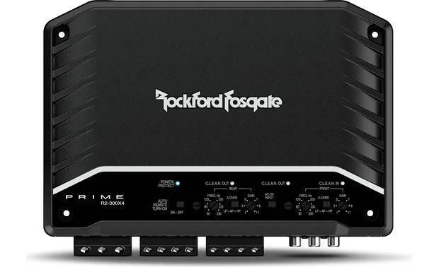 Rockford Fosgate R2-300X4 Prime 300 Watt Full Range 4-Ch Amplifier Class D Bundle