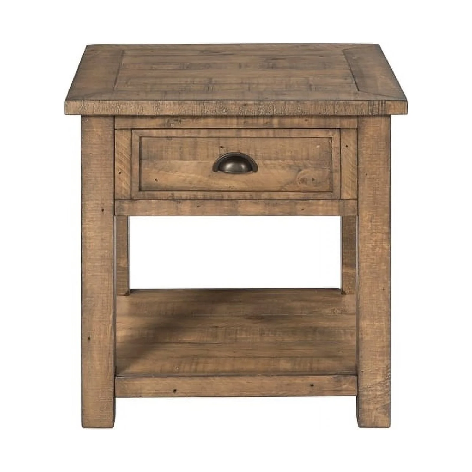 Home Square Monterey Solid Wood End Table in Reclaimed Natural - Set of 2