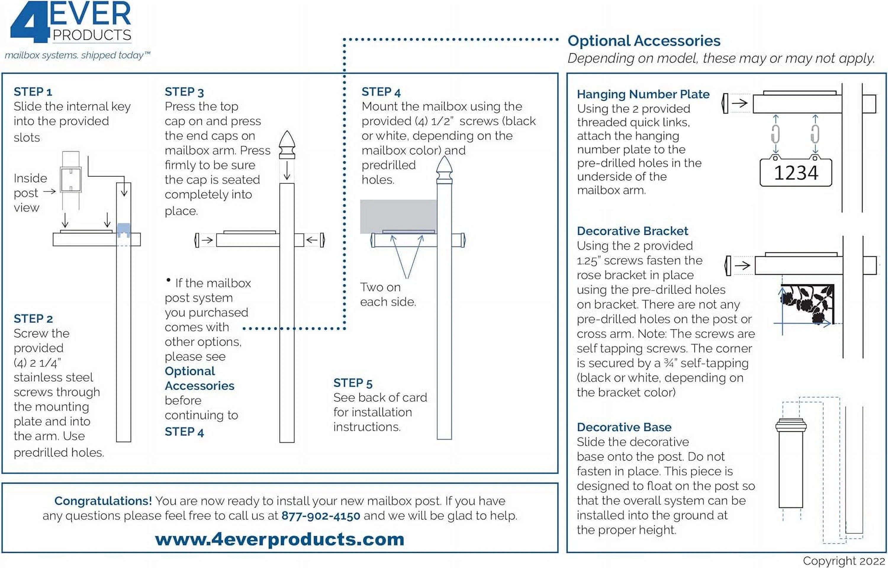 The Cambridge Solar Light Vinyl/PVC Mailbox Post - White (Includes Mailbox)