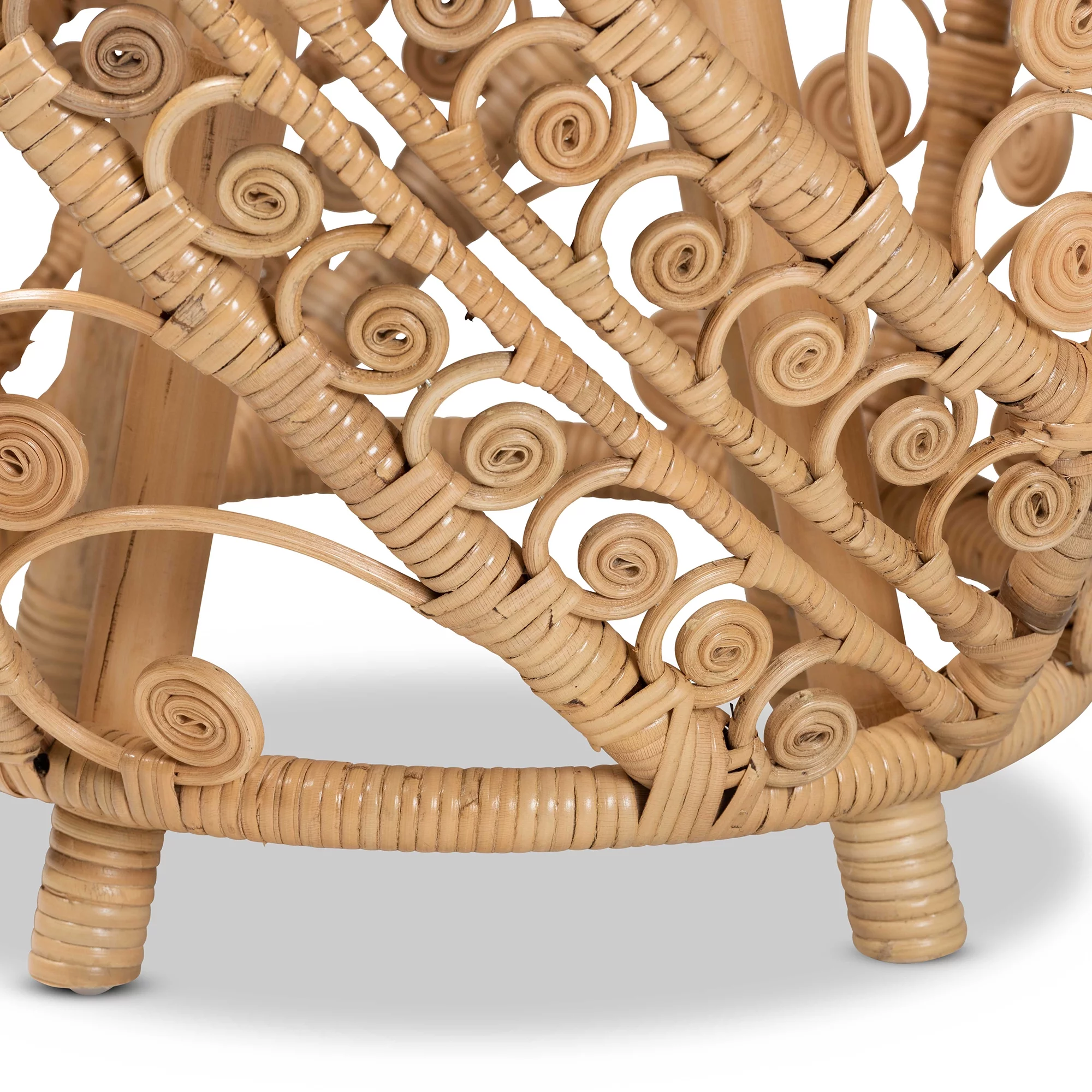 bali & pari Saranna Rattan End Table, Brown