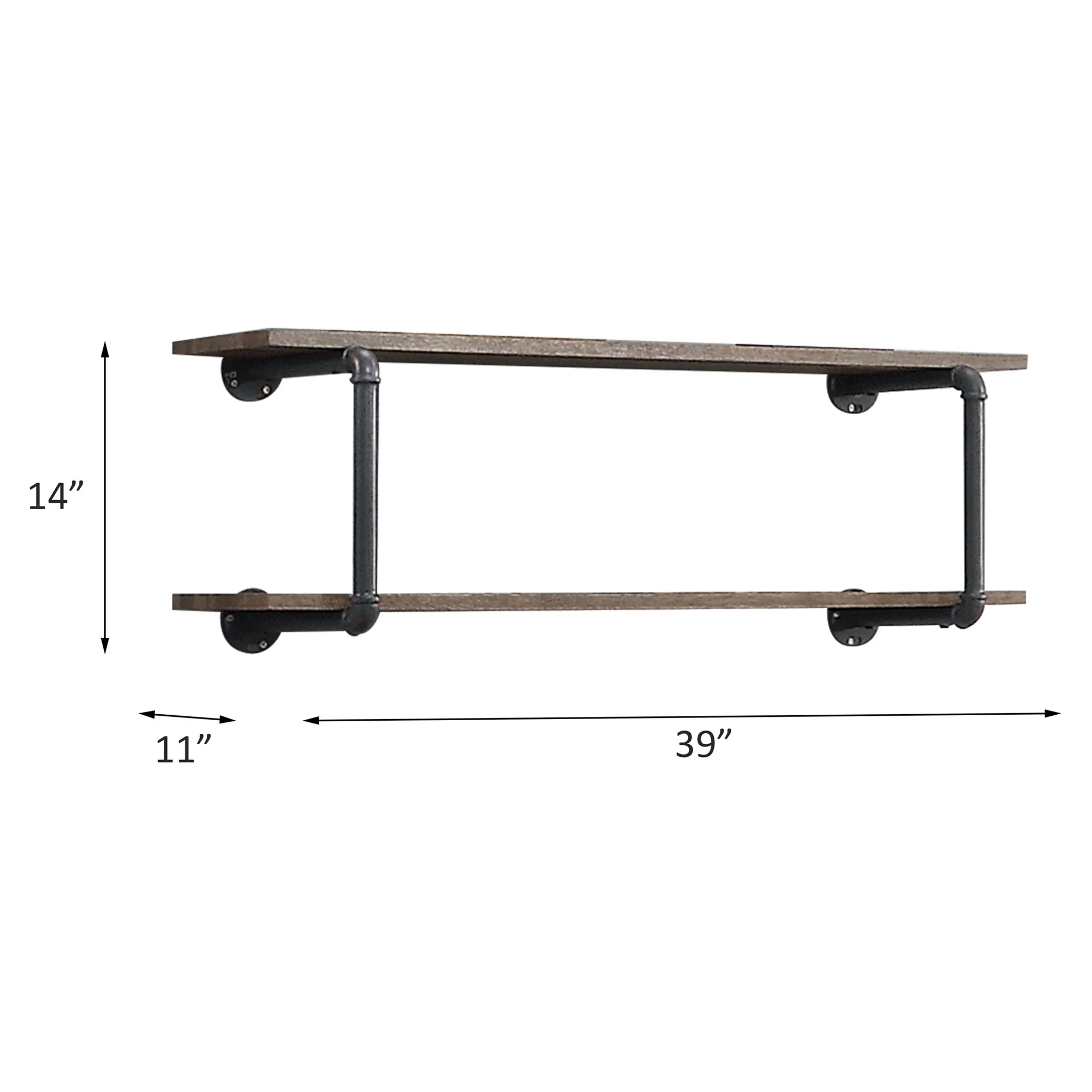 ACME Brantley Wall Rack in Antique Oak and Sandy Gray