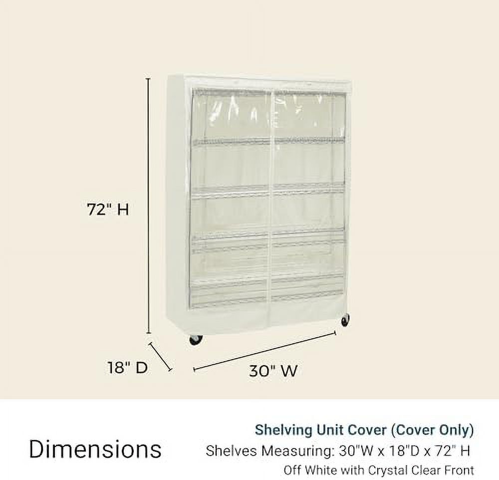 HVSDIMO Premium Clear Front Wire  Cover Off  - Heavy-Duty  Solution for Wire Shelving Rack (36\u201DWx18\u201DDx72\u201DH) - Waterproof PVC  Water/Dust Resistant Fabric  Multi Zipper