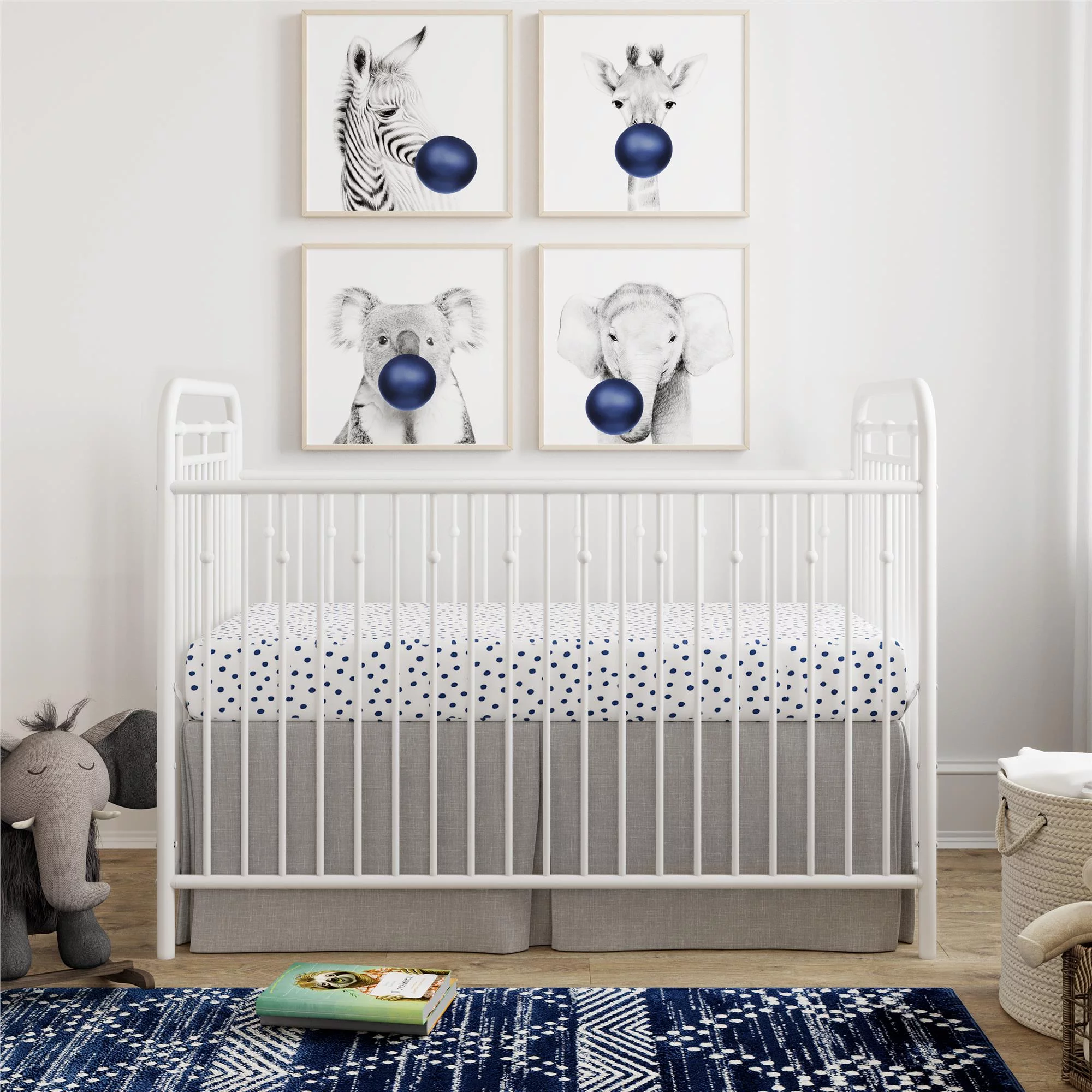 Little Seeds Monarch Hill Hawken Metal Crib, Nursery Furniture, White