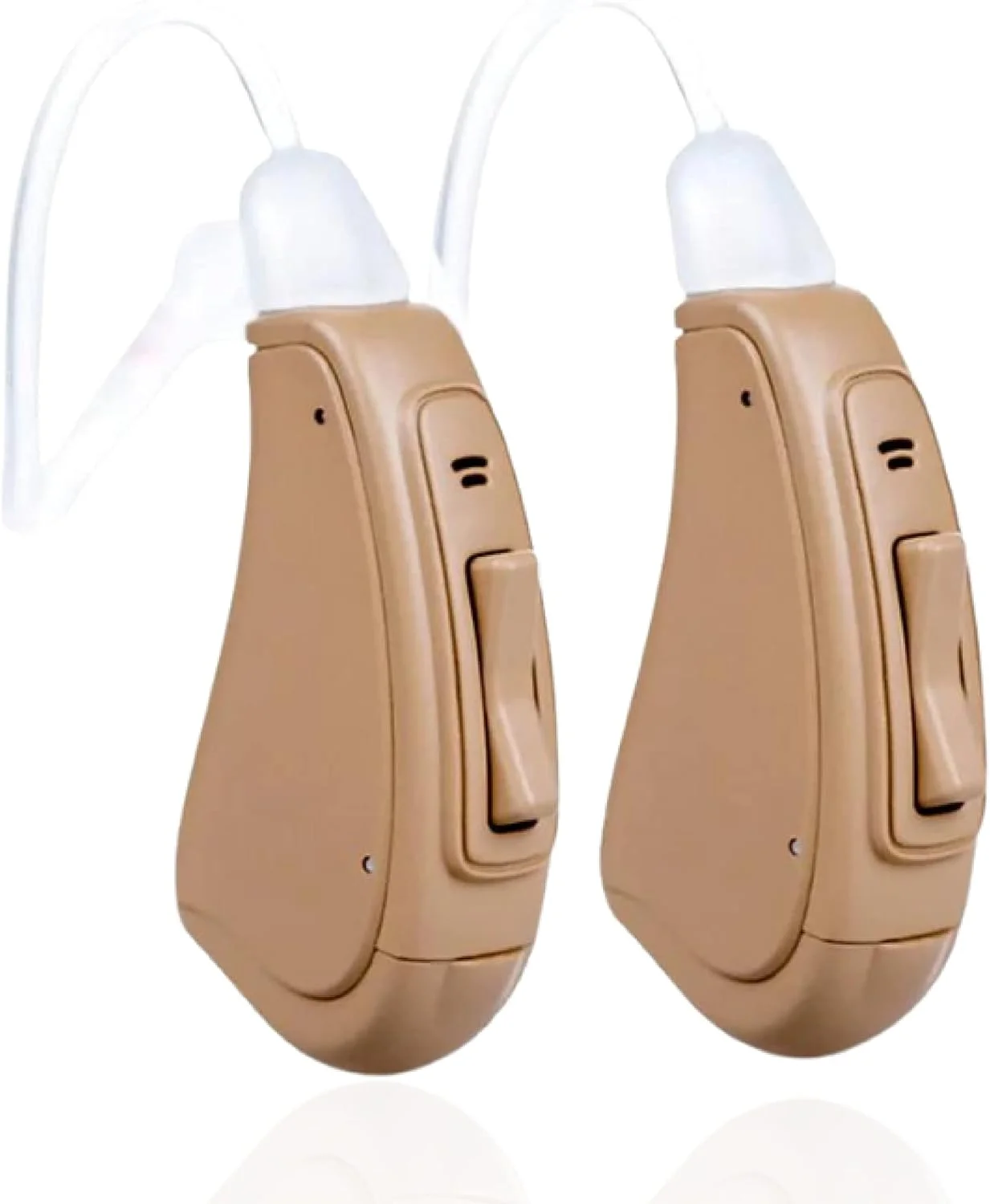 Otofonix Elite OTC Hearing Aids with Background Noise Reduction for Seniors & Adults, Battery Powered (Pair, Right & Left Ear, Beige)