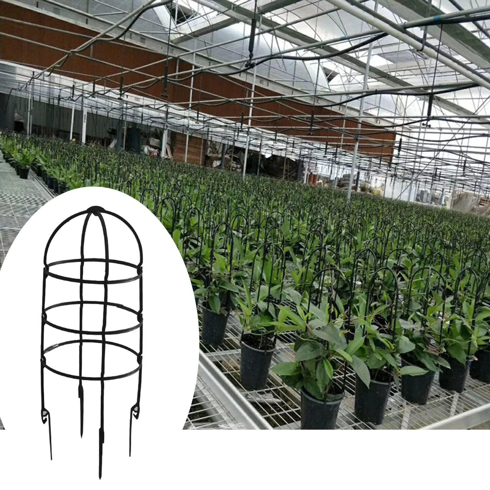 Huntermoon Plant Flower Stand Garden Trellis Waterproof Fencing Panels PP Black Trees Beans 6PCS Plastic Natural U-Hoops U-shaped