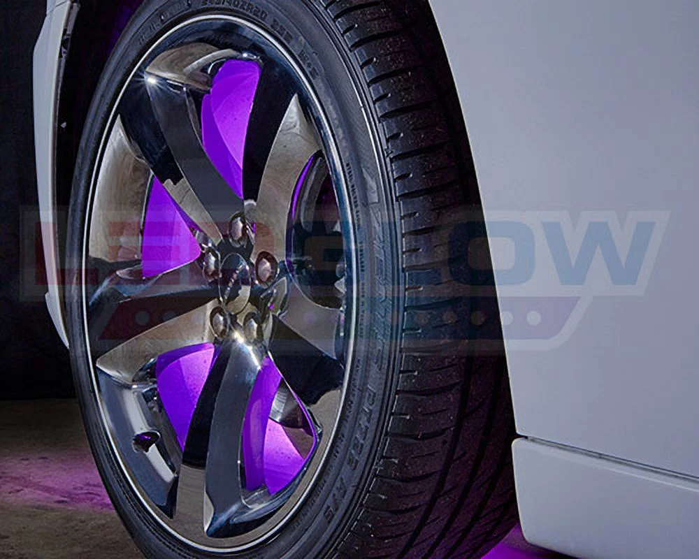 LEDGlow 4pc Purple LED Wheel Well Lighting Kit