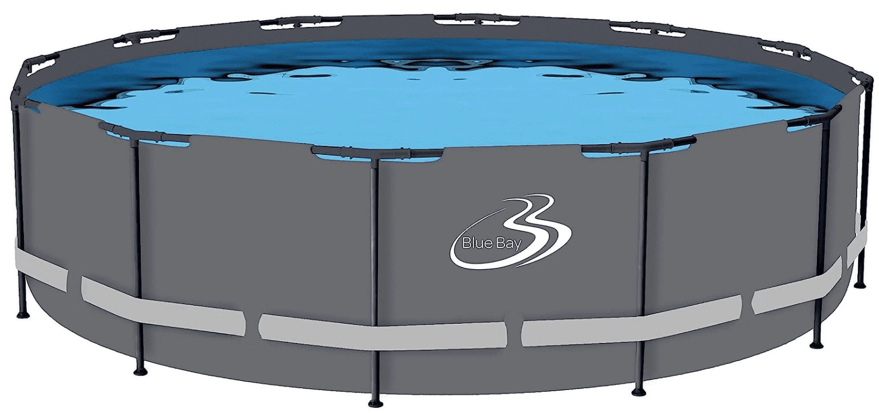 Bluebay Softsided Pool Grey with Grey Tubing 15ft Wide, 48in Deep by Sunneday