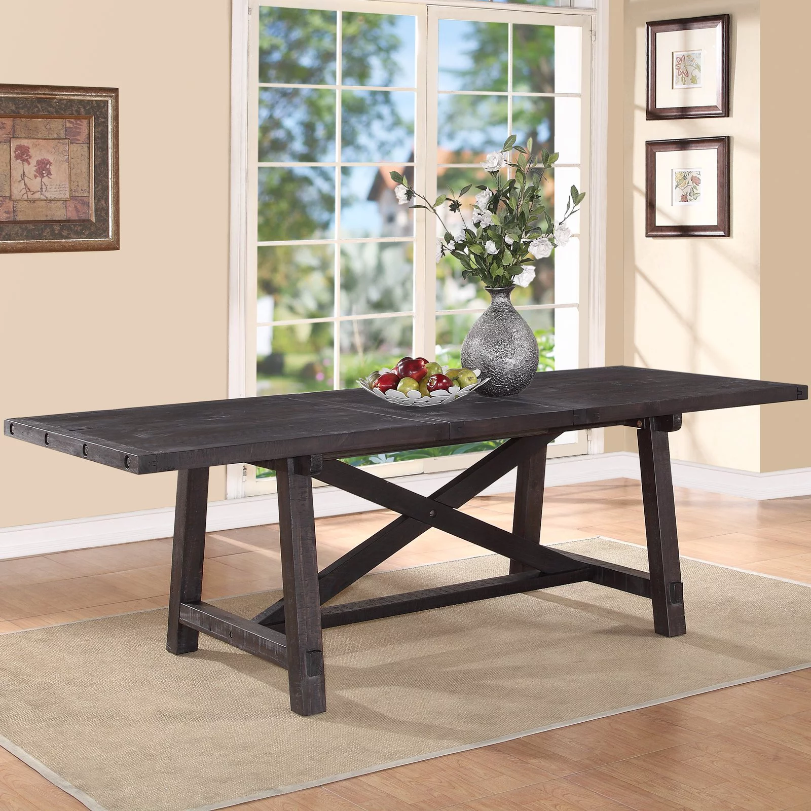 Modus Yosemite Solid Wood Rectangular Extension Table - Cafe