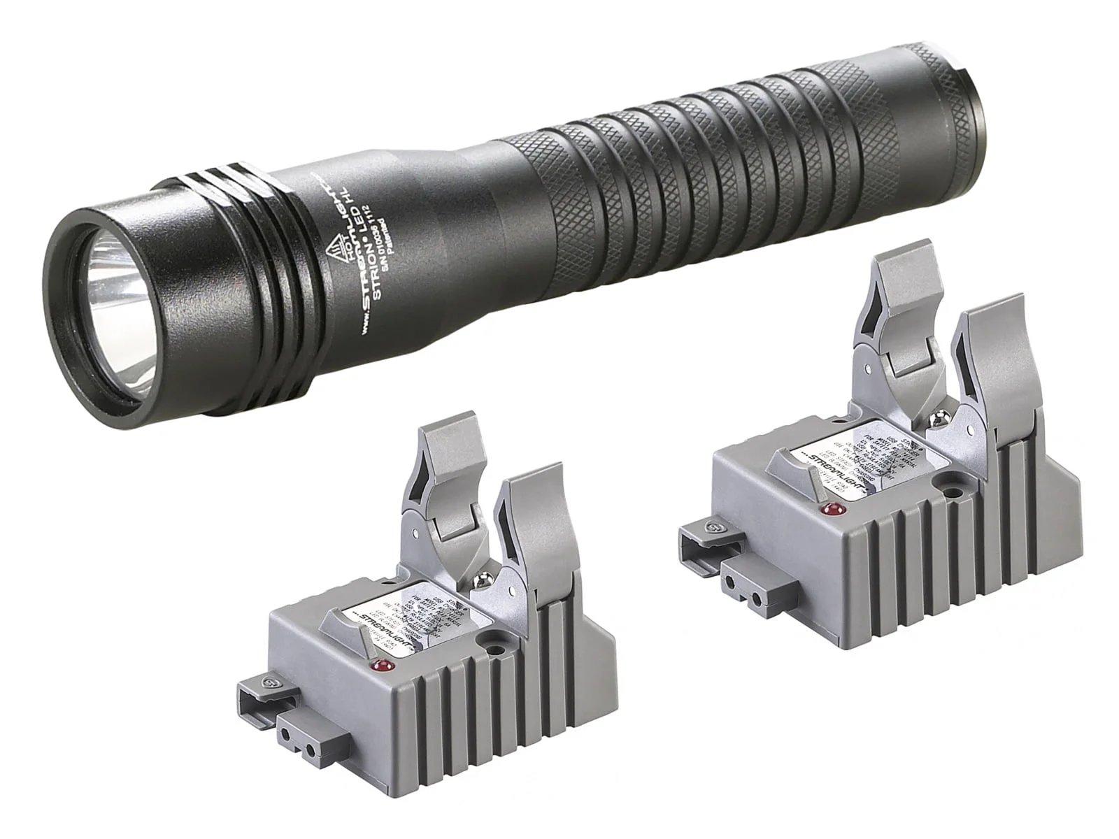 Streamlight Strion Hl Flashlight, Grip, 120V Ac Charge Cord, 12V Dc, 2 Holders