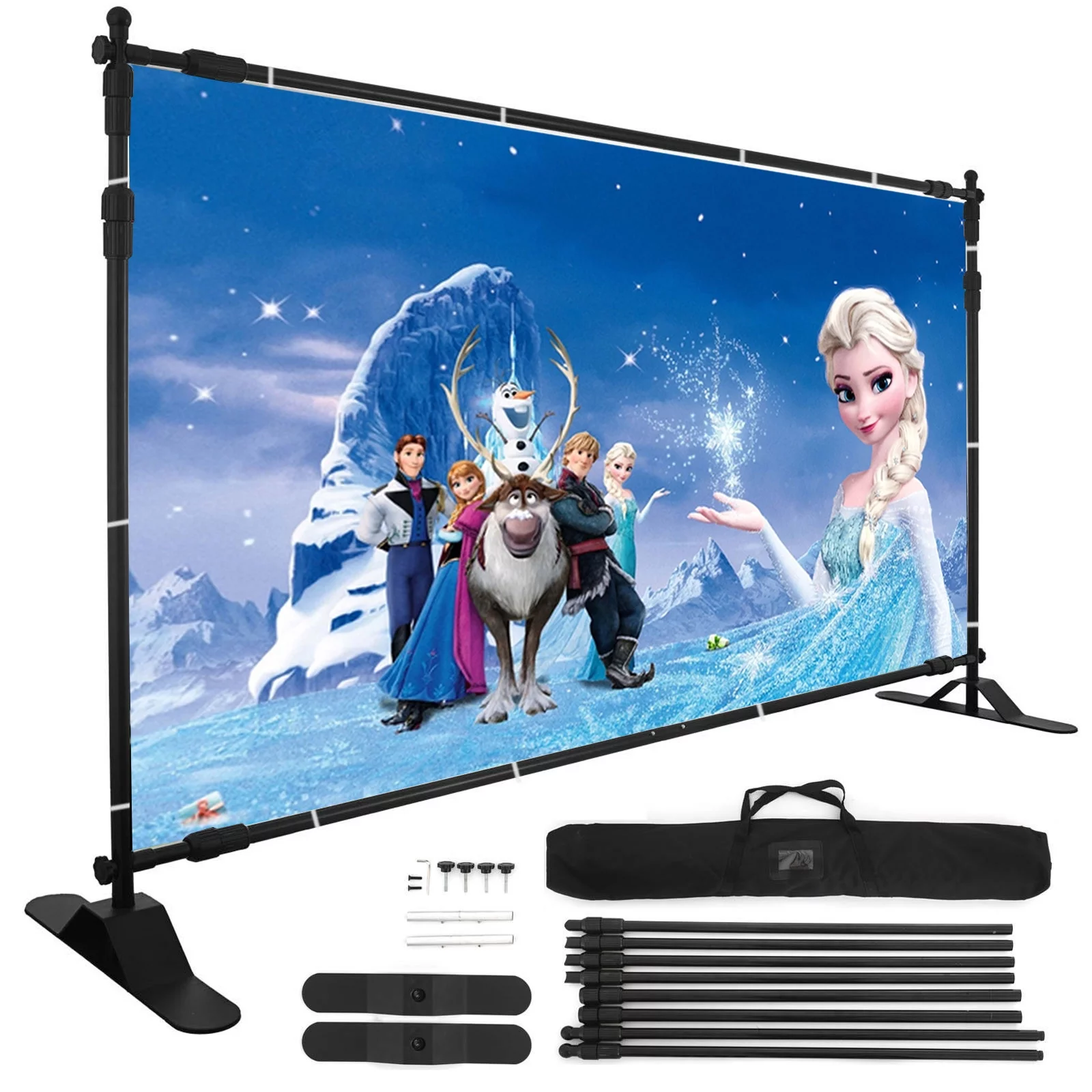 BENTISM Newest Step and Repeat 5.6'x 3.6' - 10' x 8' Adjustable Telescopic Height and Width Backdrop Banner Stand