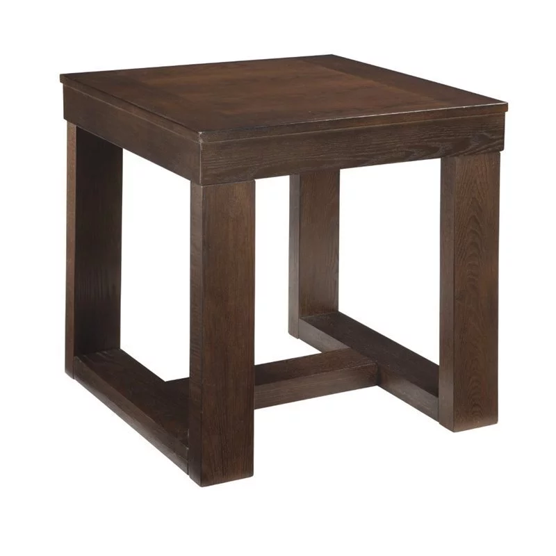Bowery Hill Square End Table in Dark Brown