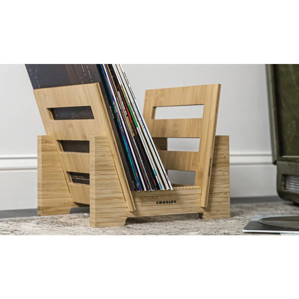 Crosley Furniture Record Storage Display Stand In Bamboo