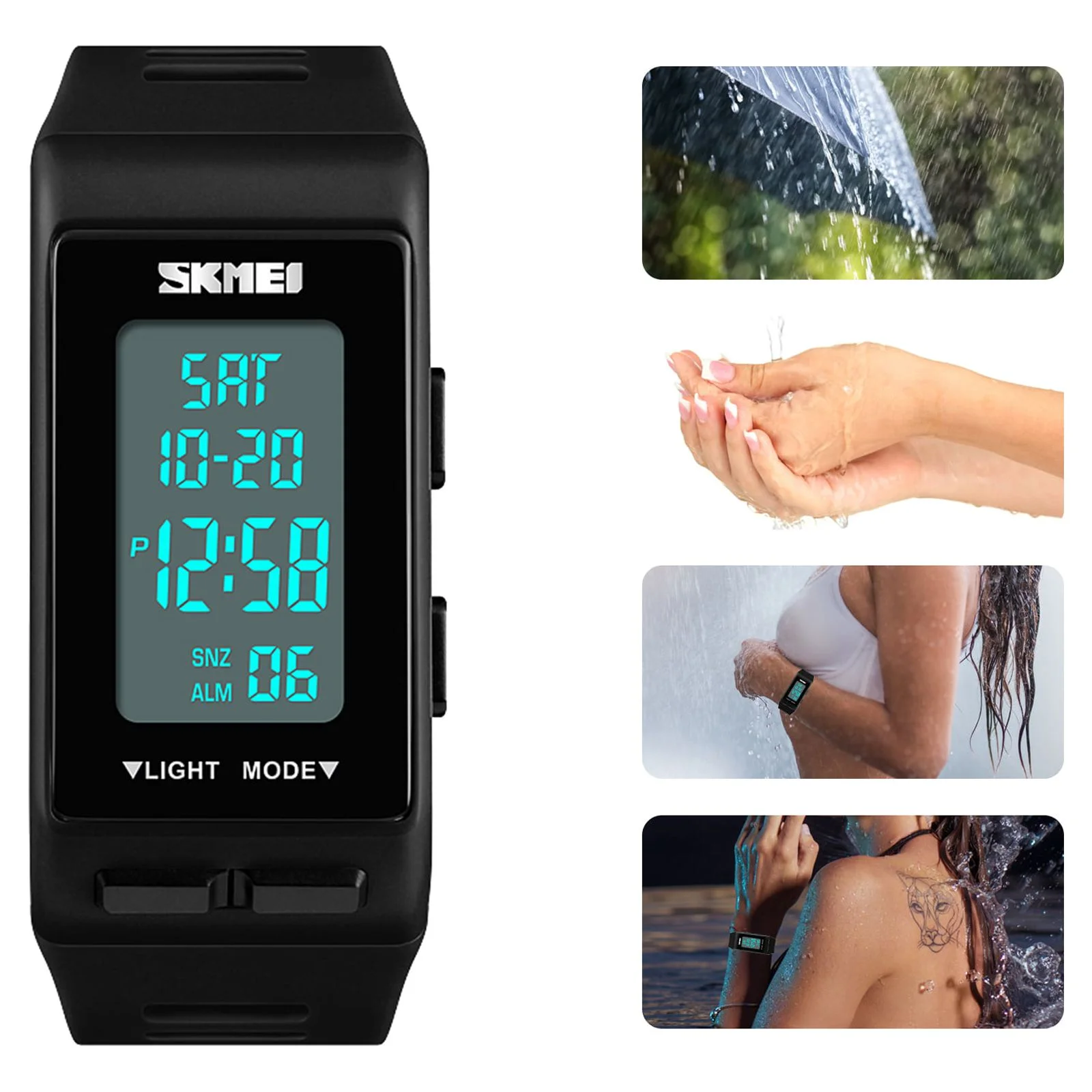 TSV Men's Digital Sports Watch, Waterproof LED Screen Electronic Digital Wrist Watches Gifts for Dad