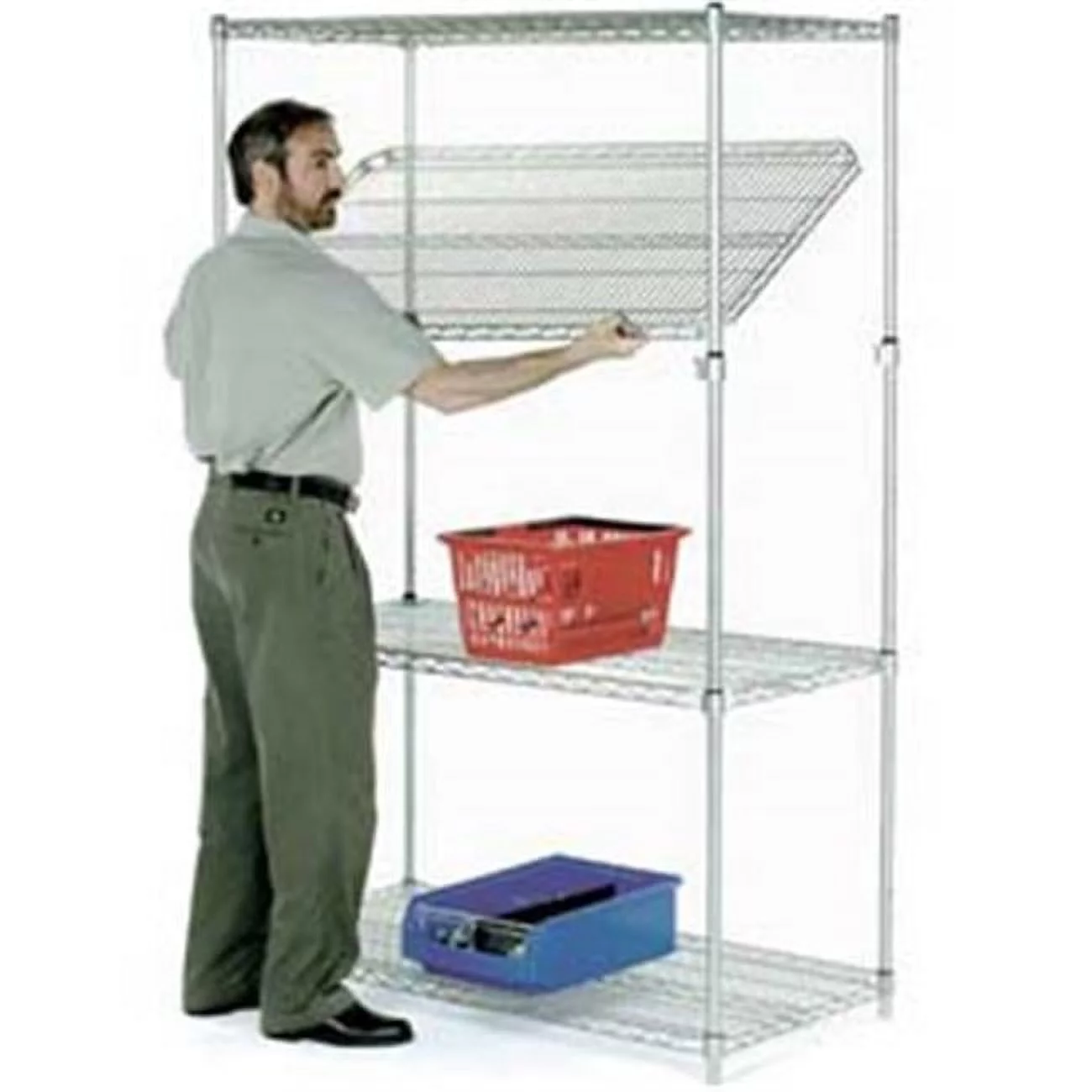 Nexel 18368AZ Poly-Z-Brite Quick Adjust Wire Shelving, Clear Epoxy - 36 x 18 x 86 in.