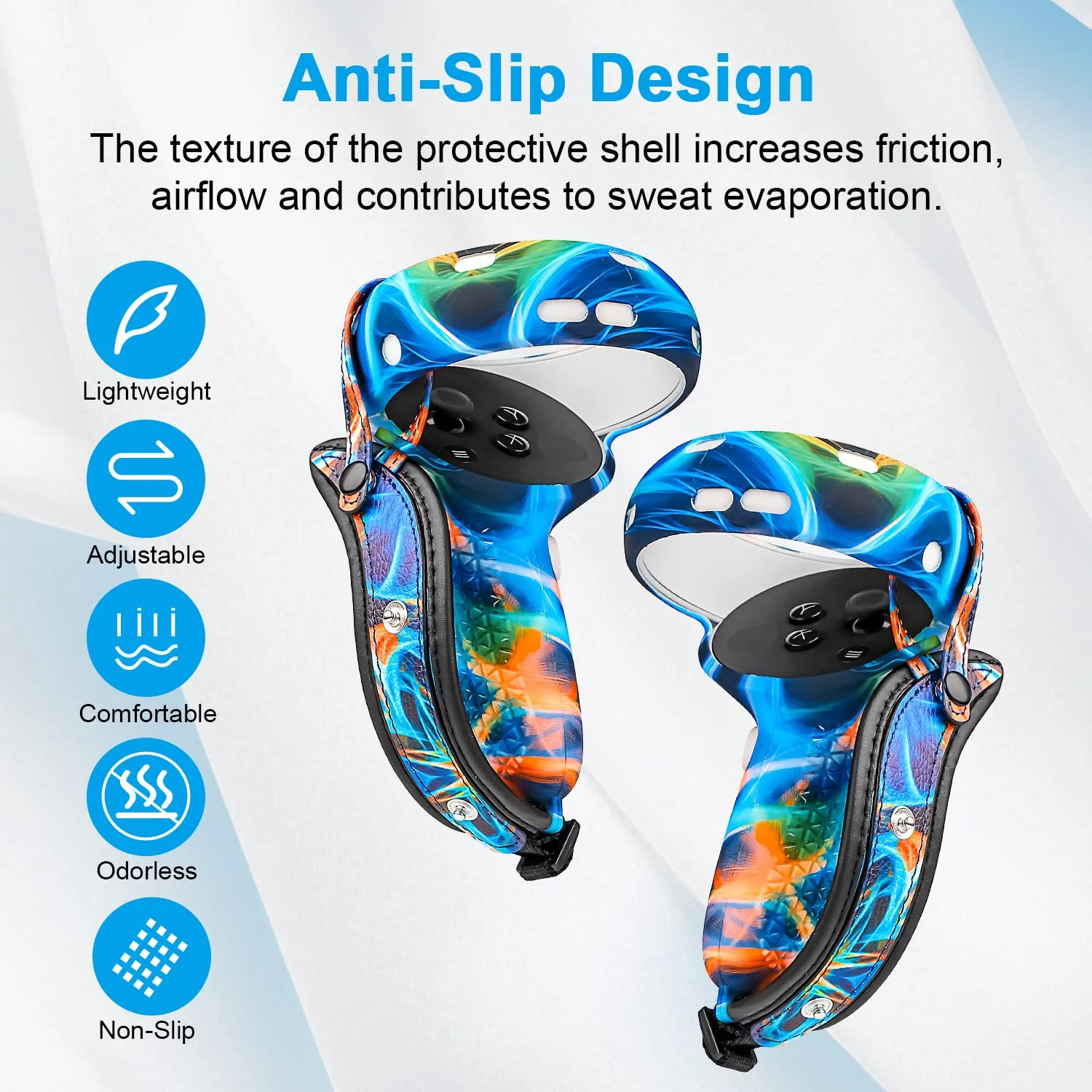 for Oculus Quest 2 Accessories, Ltmate VR Accessory Set for Meta Quest 2, Include Controller Grip Leather Cover, VR Shell Cover, Face Cover, The Best Gifts for Christmas and Halloween(Aurora)