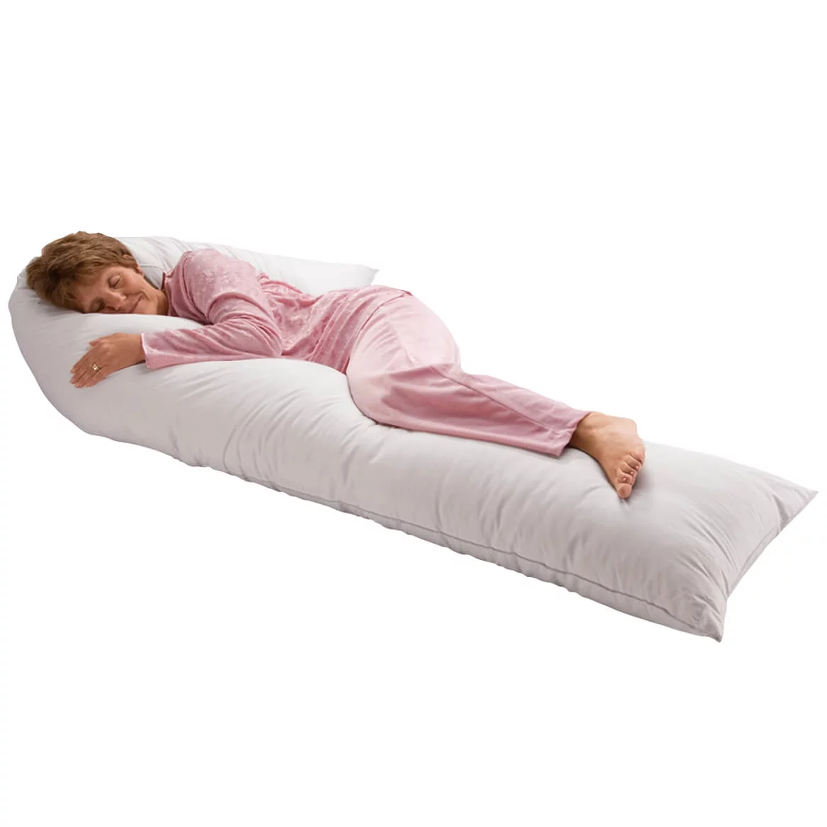 Wrap-Around Pillow, Pregnancy Body Pillow Supports Hips Legs Head, Extra Long, White