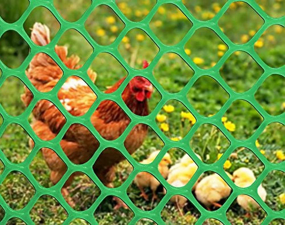 V Protek Plastic Poultry Fence- 5x20ft High Strength Poultry Netting,Chicken/Racoons/Gophor/Snakes Net Fence,2/5