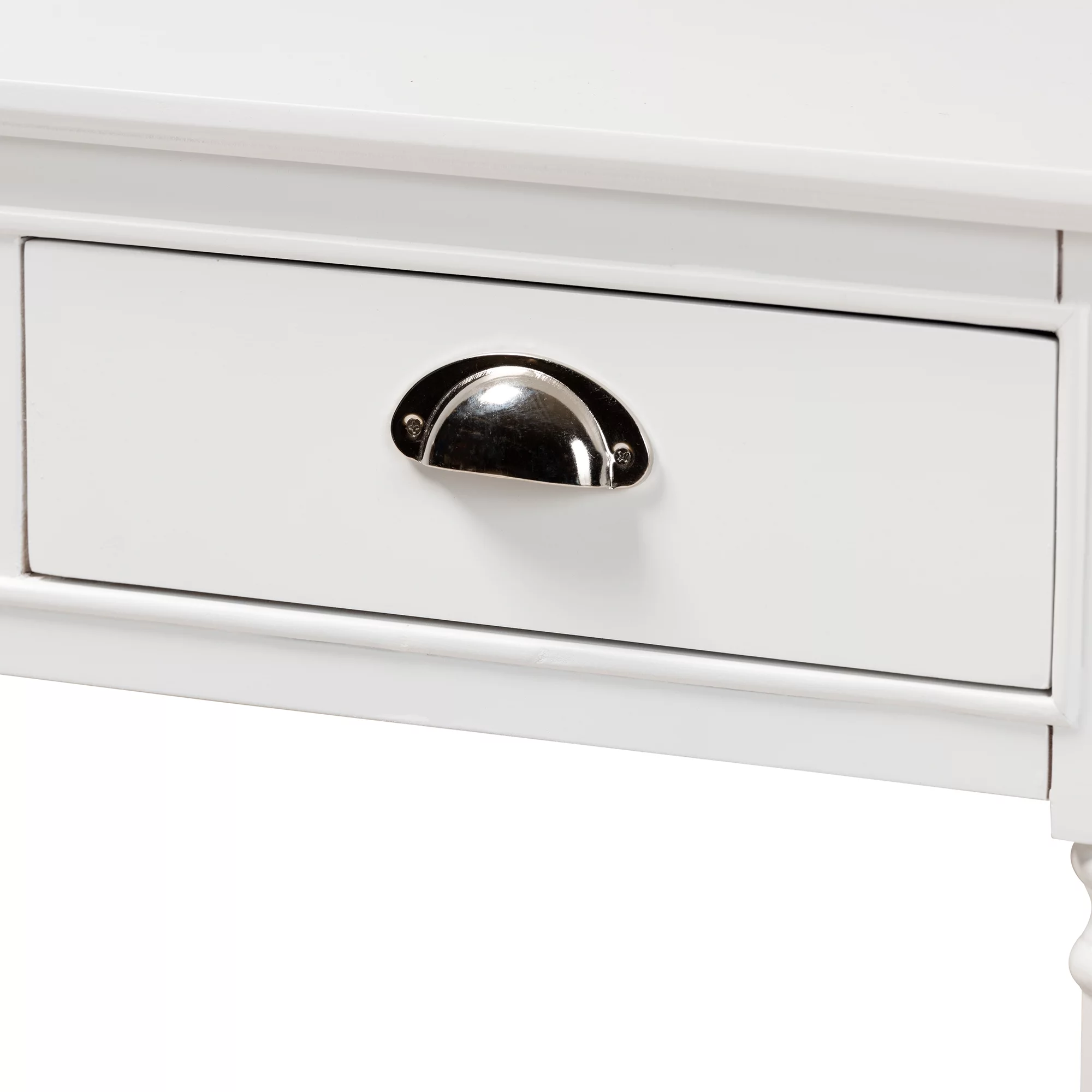 Baxton Studio Garvey Modern Metal Console Table, Drawer Included, White