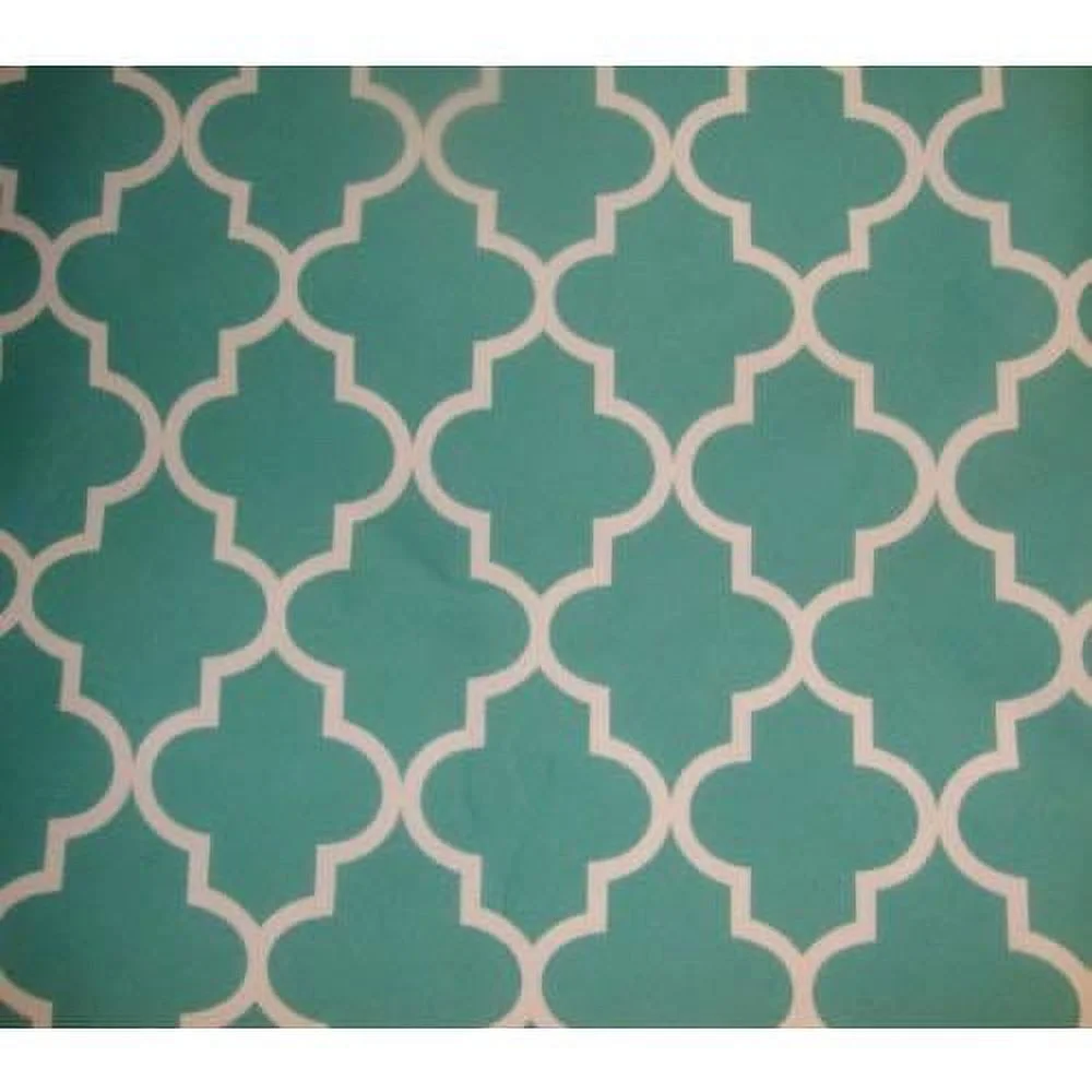 Upholstery Moroccan White On Aquamarine Waterproof Outdoor Canvas Fabric 60