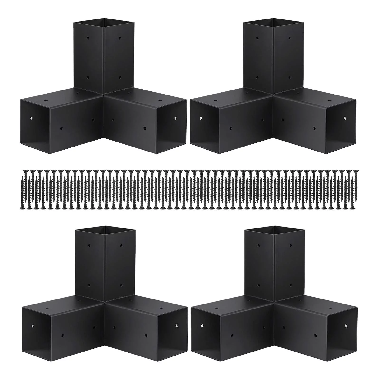 SunniMix 4 Pieces Pergola Brackets DIY Wooden Pergola Brackets Base DIY Elevated Wood