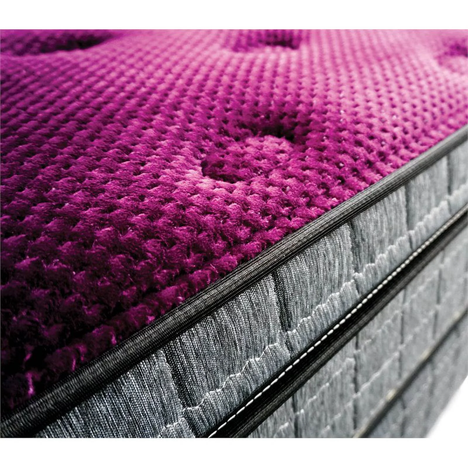 Furniture of America Bo Fabric 13-Inch Queen Euro Pillow Top Mattress in Gray