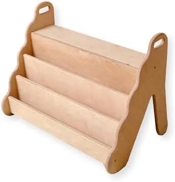 xrboomlife Montessori Freestanding Bookshelf |  Bookshelf | Easy Access Wooden Book Rack |  with Wooden Shelves for Your Kid's Books | Perfect Height for  (Small)