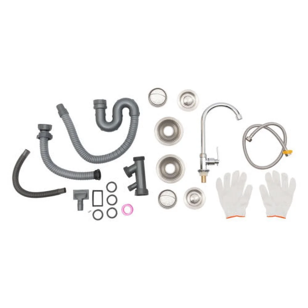 Stainless Steel Commercial Sink Utility Sink 2 Compartment Kitchen w/Prep Table