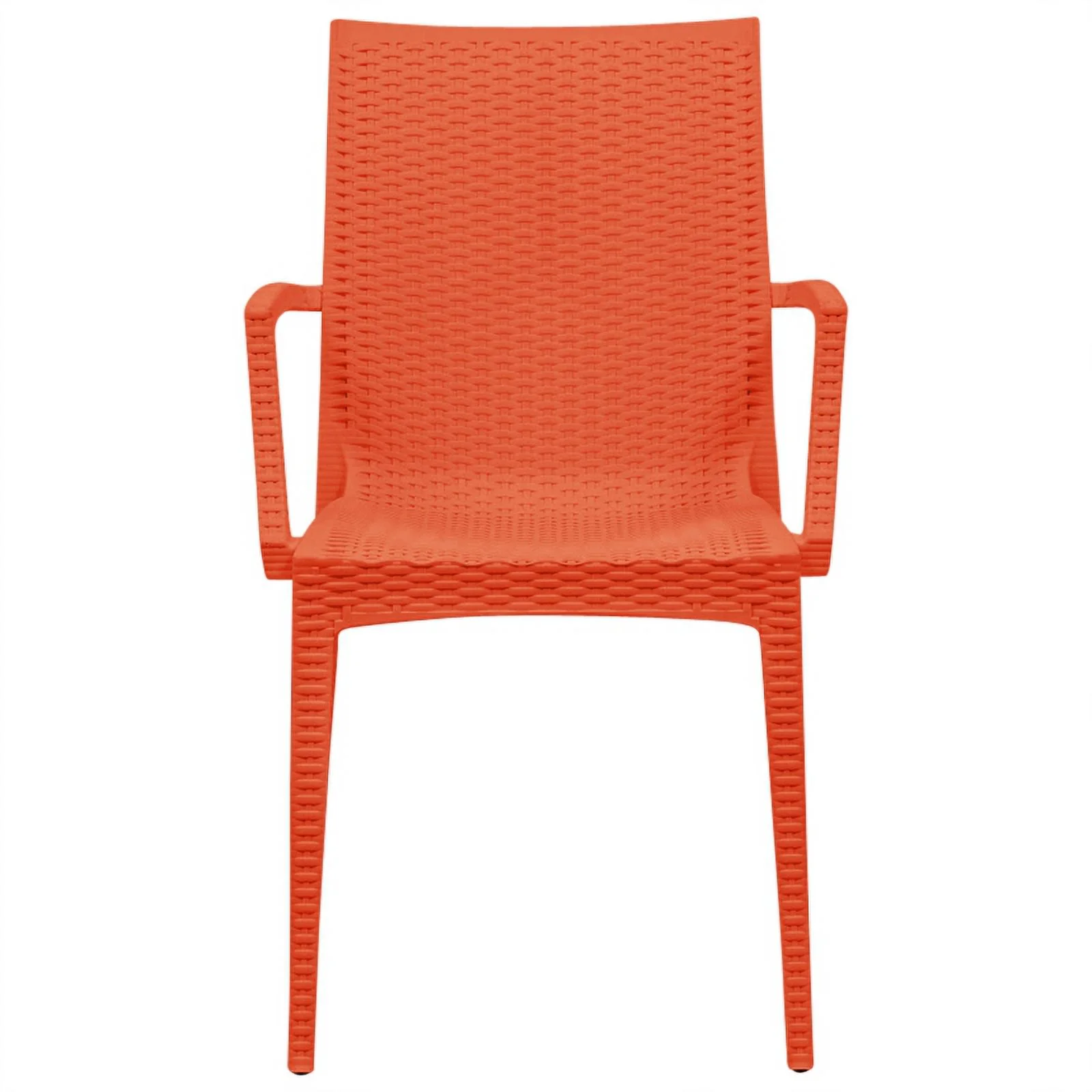 Afuera Living Modern Weave Indoor Outdoor Dining Armchair in Orange